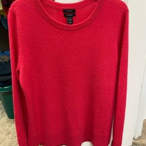 Women’s red cashmere sweater, size Large.